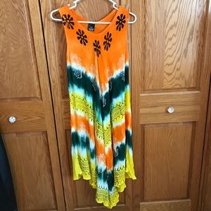 ACE Fashion Cover Up Dress Tie Dye Indian